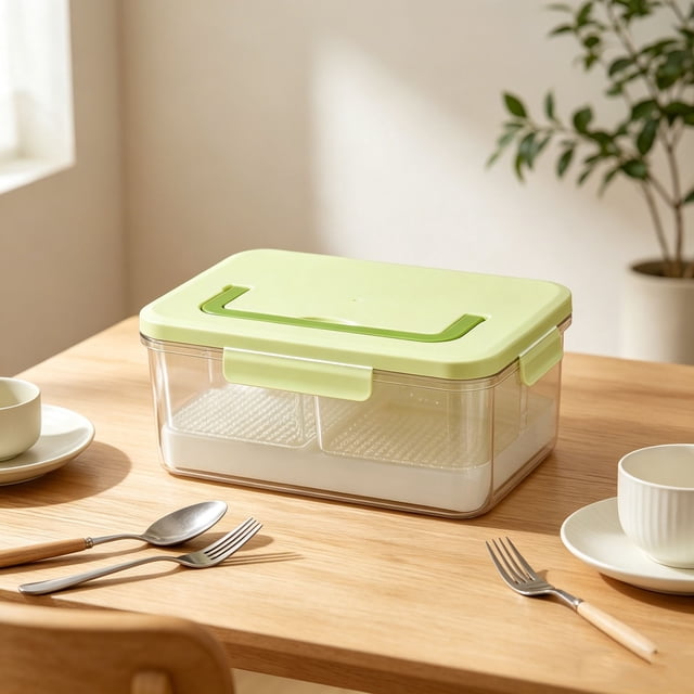 Portable Lunch Box Insulated Food Container | Detachable Ice Pack Cooler for Cold and Warm Preservation | Sectioned Compartment Storage for Snacks, Fruits, and Meal Prep