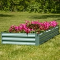 thumbnail image 2 of Sunnydaze Galvanized Steel Rectangle Raised Garden Bed - 3' x 6' - Green, 2 of 6