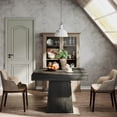 thumbnail image 4 of Tribesigns Square Dining Table for 4, 31.5-Inch Kitchen Table Small Dinner Table with Sturdy Pedestal Base, Farmhouse Dining Room Table for Home Dining Room, Living Room, Kitchen, Gray, 4 of 9