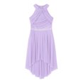 thumbnail image 3 of MSemis Kids Girls Shiny Rhinestone Sleeveless Lyrical Ballet Leotard Tulle Skirt Modern Contemporary Lavender 16, 3 of 6