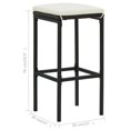 thumbnail image 4 of vidaXL Tabourets de Bar avec Coussins 6 Pcs Noir Rotin Poly, 4 of 5