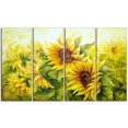 thumbnail image 2 of Bright Yellow Sunny Sunflowers - Floral Painting Canvas, 2 of 3