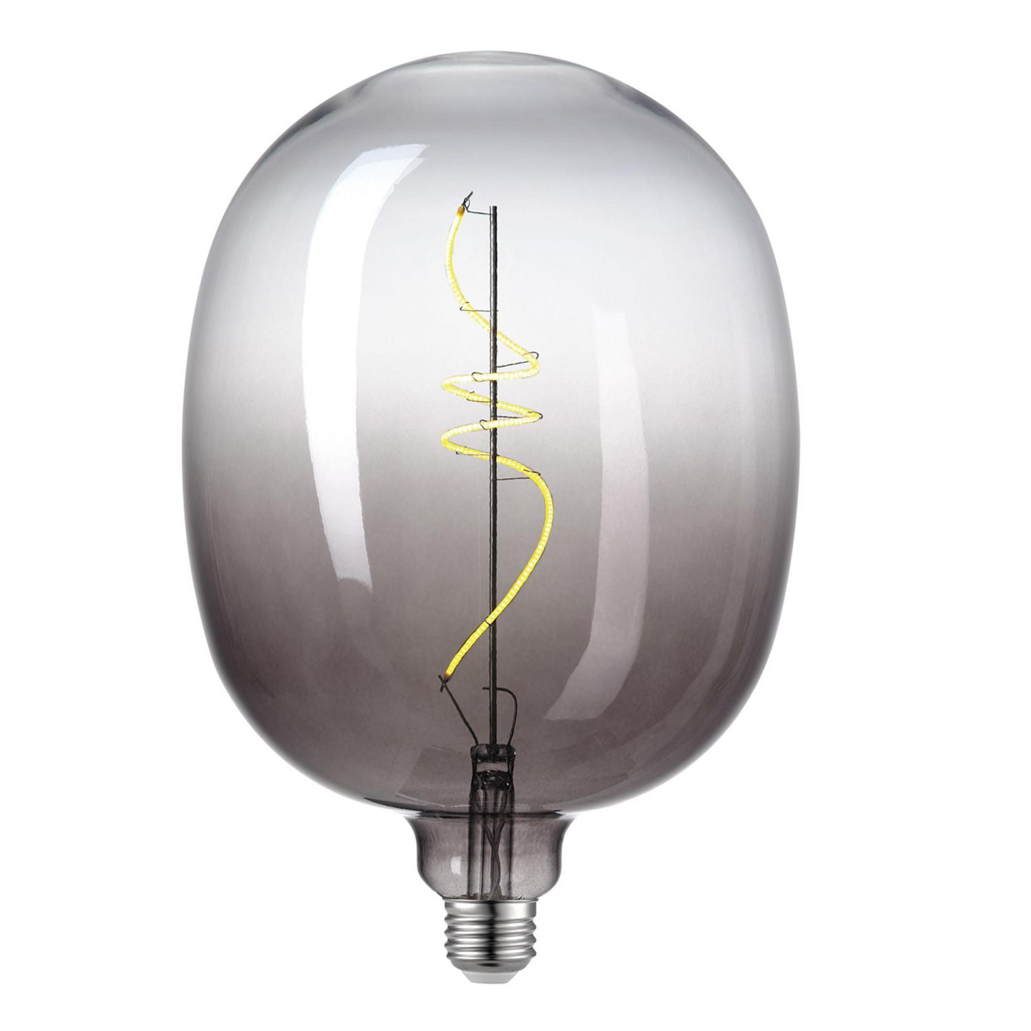 Globe Electric Luxe Luxury Oversized Smoked Glass LED Filament Light Bulb, 5 Watts (25 Watt Equivalent), Gradient Smoked Glass Design, Oval Shape, E26 Base, 1800 Kelvin, 180 Lumens, 15 000 Hour Lifesp