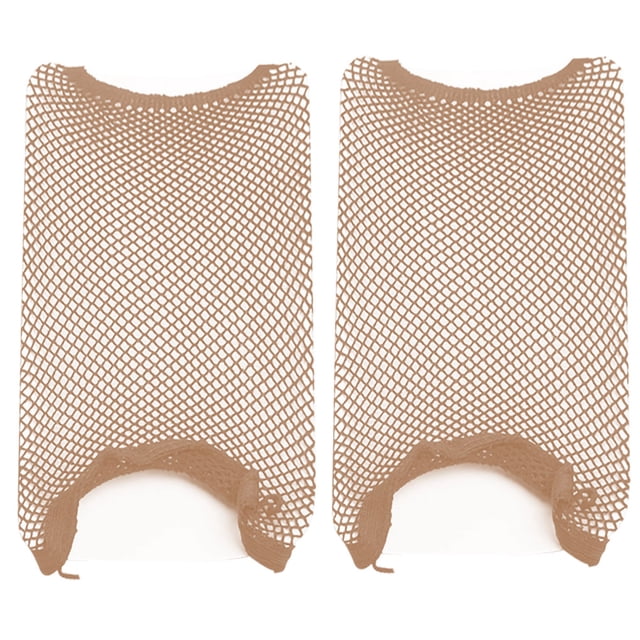 Hi.FANCY 2pcs/set Wig Cap Elastic Nylon Hair Net Unisex Snood Cosplay Party Hairdressing Accessories, Two-Open, Skin Color