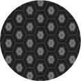 thumbnail image 1 of Ahgly Tapis Rond Lavable en Machine Intérieur Transitionnel Gris Minuit, 7 Pieds Rond, 1 of 7