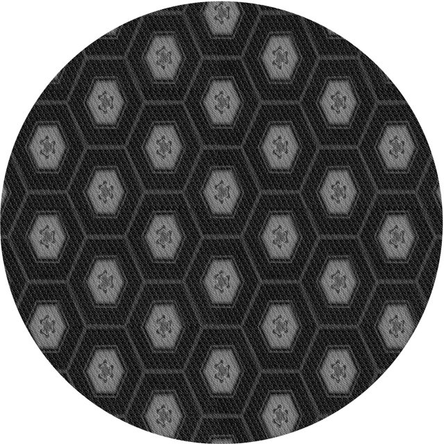 Ahgly Tapis Rond Lavable en Machine Intérieur Transitionnel Gris Minuit, 7 Pieds Rond