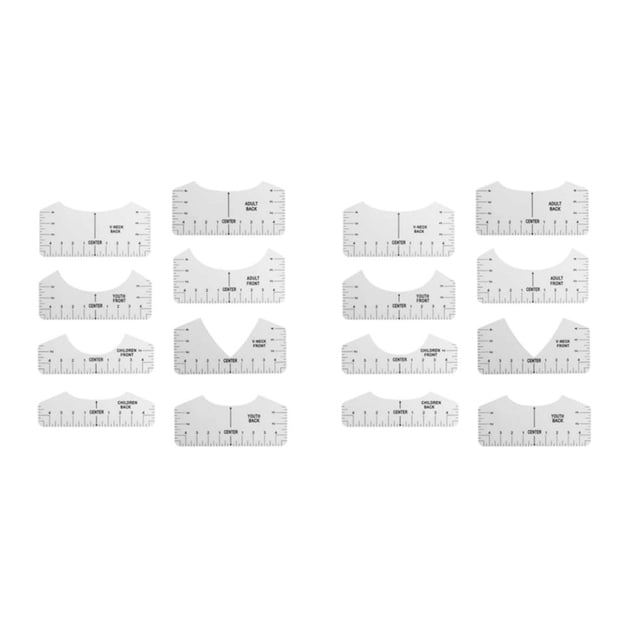 fastboy Règle de T-Shirt Pratique Outil d'Alignement Guide d'Artisanat 5 Pcs Centrage Précis pour Designs Impeccables Clair 8 Pcs 2Ensemble