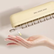 Home Weekly Pills Organizer 7 Compartments Portable Pills Case Travel Proof Pills Box for Tablets Liver Oil Supplements Medication Home Essentials