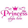 thumbnail image 1 of VogueV Princess Wall Decal - Removable Floral Door Sticker Hot Pink, 1 of 2