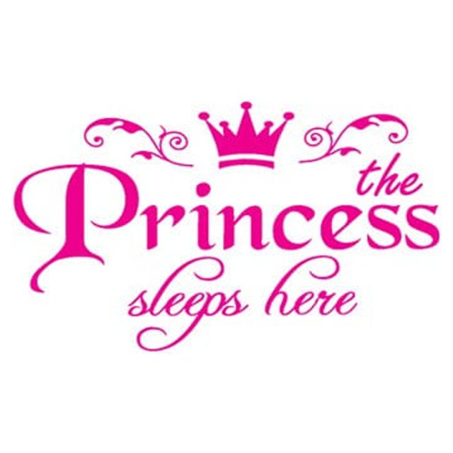 VogueV Princess Wall Decal - Removable Floral Door Sticker Hot Pink
