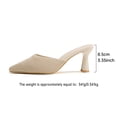 thumbnail image 4 of Xfvqtps Womens Mule Heels Slide Pointed Toe Knit Breathable Comfortable Mid Heel Casual Sandals, 4 of 9