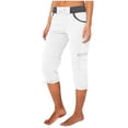 thumbnail image 1 of Cameland Pantalon Cargo de Randonnée pour Femmes en Coton, Taille Élastique, Pantacourt d'Extérieur à Bas Resserré, Pantalon de Sport avec Poches, 1 of 4