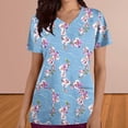 thumbnail image 2 of Pisexur Womens Scrub Tops Boasting Colorful Floral Prints Along With Short Sleeve Scrub Tops Suitable for Nursing Uniforms With Convenient Pockets, 2 of 4