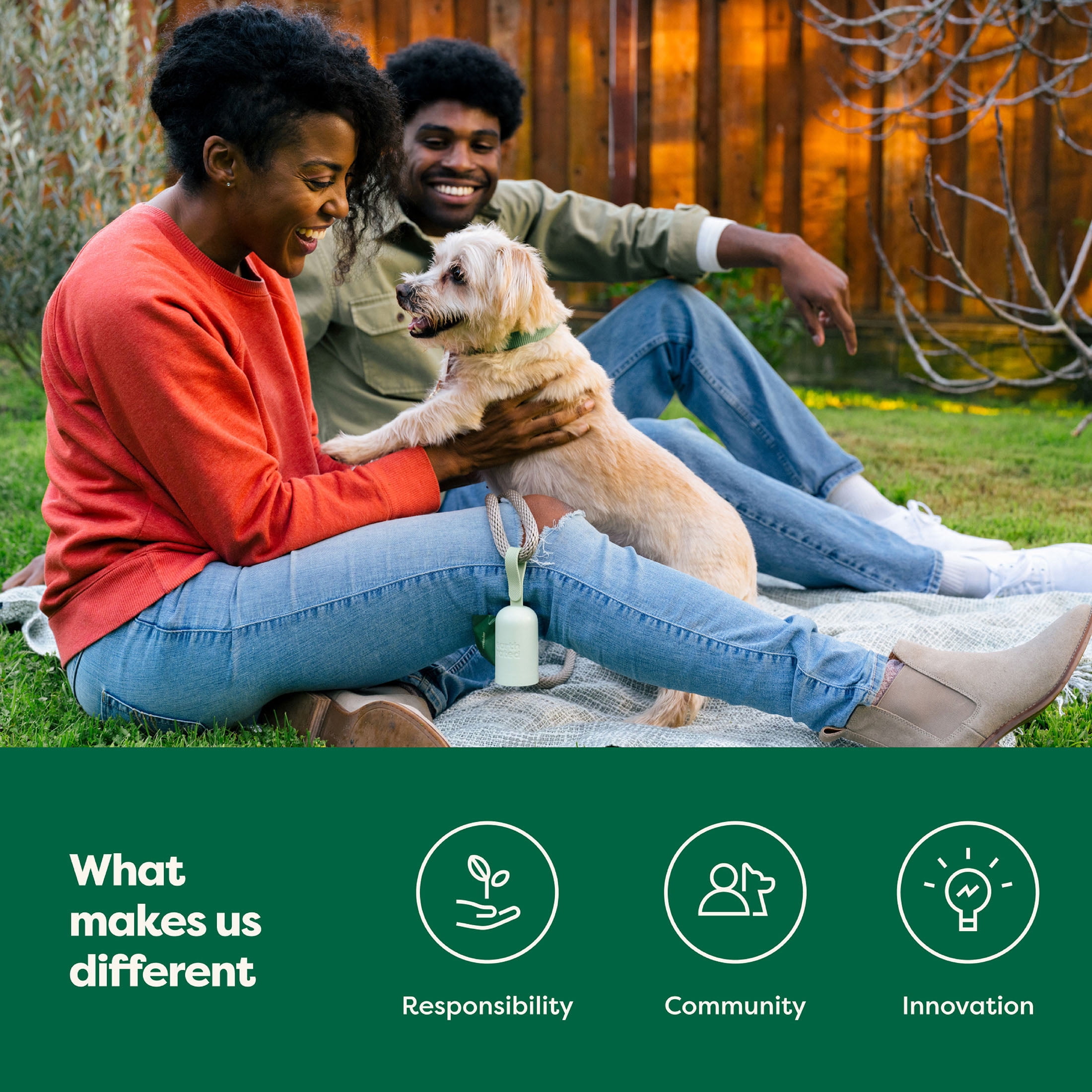 Earth Rated Sacs pour Excréments de Chien Sans Parfum et Étanches, 100 Sacs sur 5 Rouleaux de Recharge Individuels
