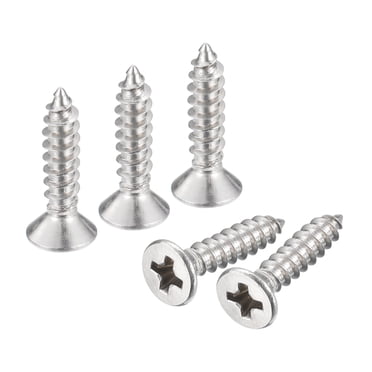 Unique Bargains #4x1/2' Wood Screws, 50 Pack Phillips Self Tapping Screws 304 Stainless Steel