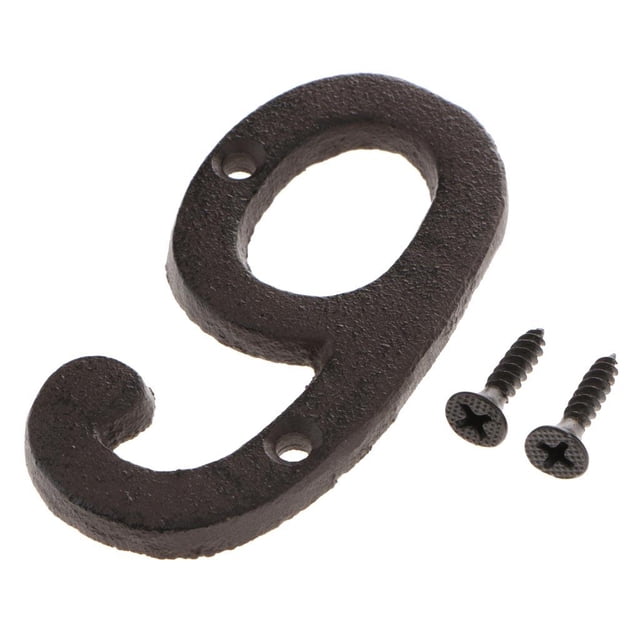 veasfak 0-9 In House Numbers Hotel Home Door Metal Plating Number Digits Signage Address Number 9