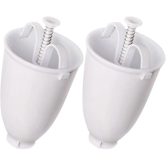 Mini Beigne Maker Ensemble de Distributeurs Beigne Maker de 2, avec des Déposeurs Manuels de Beignes au design compact et Léger. Ces Compte-Gouttes en Plastique Blanc Incluent un Mécanisme à Poussoir à Ressort pour une Distribution Facile et Précise de la Pâte. Idéal pour la Pâtisserie et les Gâteaux DIY, Cet Outil Convient à la Préparation de Beignes, Crêpes et Autres desserts. Parfait pour la Maison Ou les Activités de Pâtisserie en Plein Air.