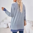 thumbnail image 4 of Timegard Tops for Women High Neck Long Sleeve Side Split Color Block Tshirts Fall Casual Loose Tops, 4 of 6