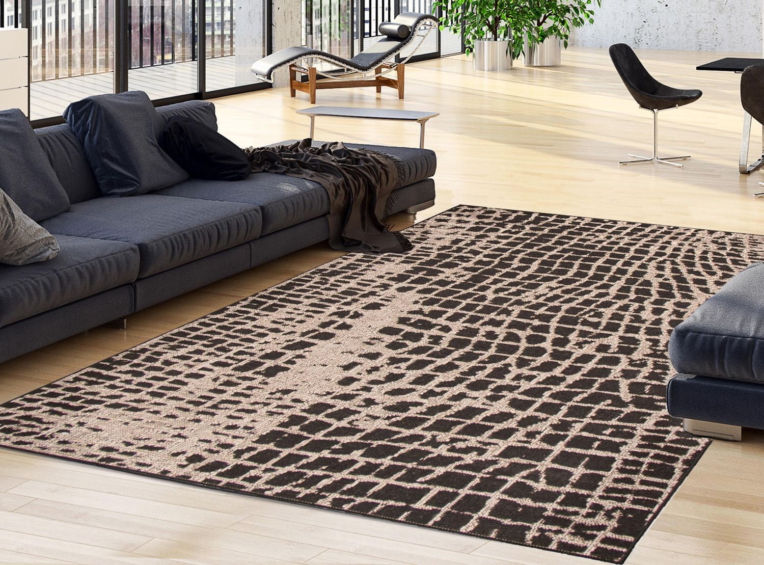 Tapis ECARPET Intérieur Extérieur pour Patio, Terrasse, Salon Collection Sisal Safari
