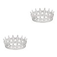 thumbnail image 1 of ZheElen Alloy Durable And Non-deforming Rhinestone For Wedding Or Cosplay Family Wedding Hair Crown Silver  + white 2Set, 1 of 6