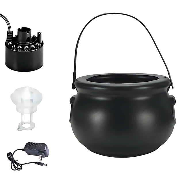 yingyy Halloween Witch Cauldrons Fog Maker Spooky Mist Effect Festive Decorations Safe To Wide Application black US Plug 1Set