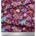 thumbnail image 3 of Soimoi Velvet Fabric Leaves, & Rose Floral Fabric Prints by Yard 58 Inch Wide, 3 of 3