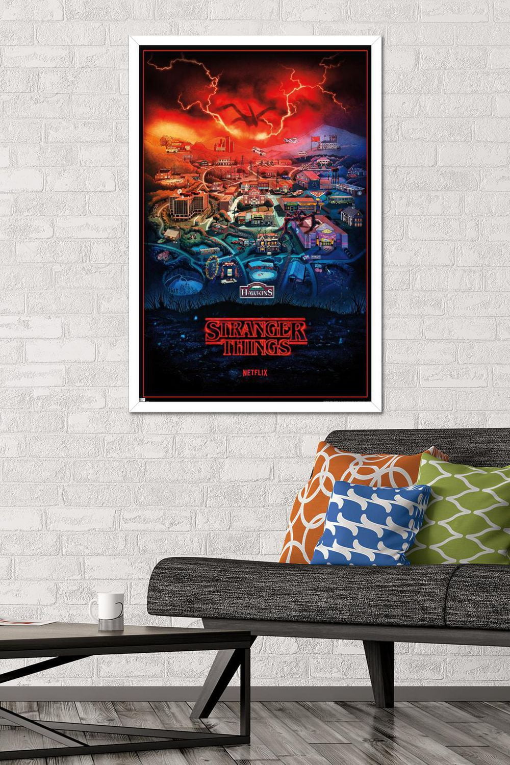 Netflix Stranger Things: Season 4 - Hawkins, Indiana Wall Poster, 22.375" x 34" Framed