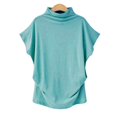 thumbnail image 2 of AMERTEER Blouse Décontractée en Coton à Manches Courtes et Col Roulé pour Femmes, Grande Taille, 2 of 5