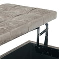 thumbnail image 4 of Elliot Coffee Table Storage Ottoman in Distressed Grey Taupe Faux Air Leather, 4 of 8