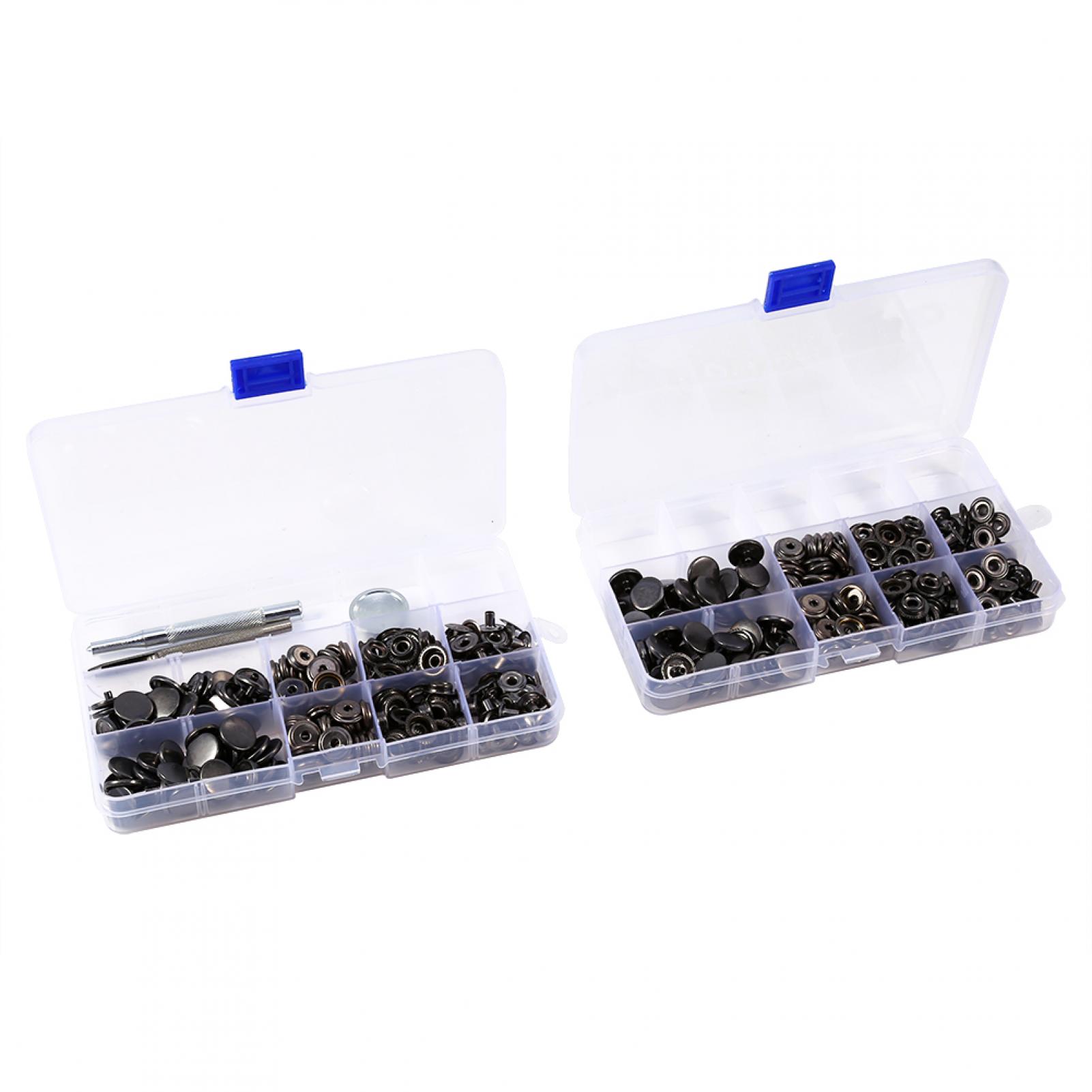Avec Kit d'Outils d'Installation Boutons-Pression, 100 Ensembles de Boutons-Pression 15mm, Maison pour Bricolage