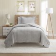 thumbnail image 1 of Nestl Duvet Cover Set, Reversible Front Cut Plush Fleece Design & Back Brushed Soft Microfiber for Comforters, 2 PC Set with Zipper Closure & Ties, Duvet Cover Twin, Silver Gray, 1 of 8