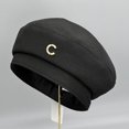 thumbnail image 5 of Femmes Bonnet de Tous les Jours Porter Easy-matching Chic Tricot Texture Femmes Béret, 5 of 5