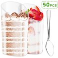 thumbnail image 1 of 50 Pcs Tasses à Dessert avec Cuillères 80ML/2.7oz Tasse à Apéritif Inclinée Mini Tasses à Parfait Transparentes Réutilisables en Plastique Tasse à Mousse Empilable Tasse à Puddings pour Fête à la Maison Dessert, 1 of 9