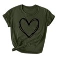 thumbnail image 2 of Styesk T-Shirts pour Femmes Confortables Doux Col Rond T-Shirts Chandail Mode Léger Manches Courtes T-shirt Saint-Valentin Graphique Décontracté Grande Taille Hauts Imprimé Cœur Hauts de Sortie, 2 of 3
