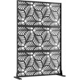 thumbnail image 1 of YUSAZENS 47x72 Inch Galvanized Steel Garden Screen Panel Flower Pattern Metal Privacy Fence Partition for Patio Backyard Outdoor Decor, 1 of 8