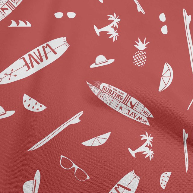 oneOone Cotton Poplin Red Fabric Beach Craft Projects Decor Fabric Printed By The Yard 56 Inch Wide