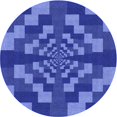thumbnail image 1 of Ahgly Company Machine Washable Indoor Round Transitional Sky Blue Area Rugs, 3' Round, 1 of 7