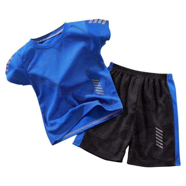 MAOWAPLG Chemises pour Filles Mode Garçon Manches Courtes Décontractées Col Rond Short Costume de Sport