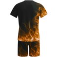 thumbnail image 4 of XZNGL Men Print Short Sleeves Casual Beach Short Sleeve Round-Neck Blouses & Sets, 4 of 5