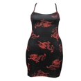thumbnail image 1 of Women Summer Skirt Printing Spaghetti Strap Backless Cross Straps Sheath Dress, 1 of 6