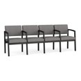 thumbnail image 1 of Lenox Steel Reception Waiting 4 Seats Chair / Black Steel / Light Gray, 1 of 5