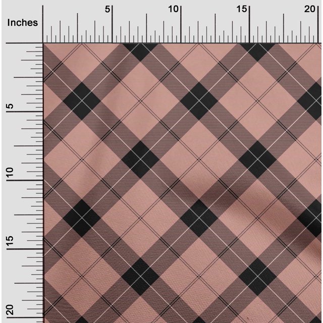 oneOone Cotton Cambric Fabric Tartan Check Decor Fabric Printed BTY 56 Inch Wide