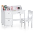 thumbnail image 1 of Costway Kids Wooden Study Desk & Chair Writing Table w/Drawer Storage Cabinet, 1 of 10