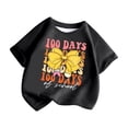 thumbnail image 4 of LUOGENLI T-Shirt pour Filles Enfants Mode Décontractée Imprimé Col Rond Ample Manche Courte T-Shirt Haut Maxi Hauts Ensemble Tendance Noir 10-11 Ans, 4 of 5