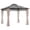 Khaki, variant on Outsunny 10' x 12' Double Roof Hardtop Gazebo with Nettings Curtains Khaki