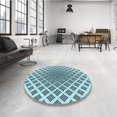thumbnail image 4 of Ahgly Company Tapis d'Intérieur Lavable à la Machine, Carré, Transitionnel, Bleu Électrique, Tapis de Zone, 3 Pieds Carré, 4 of 7