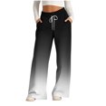 thumbnail image 1 of Pants for Women, Womens Fashionable Striped Printed Drawstring Wide Leg Pants, 1 of 5