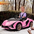 thumbnail image 2 of VOLTZ TOYS Lamborghini SIAN FKP 37 12V Ride on Car with Scissor Doors and Remote Control, Licensed - Pink, 2 of 7