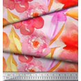 thumbnail image 2 of Soimoi polyester Crepe Fabric Flower Watercolor Printed Fabric 1 Yard 42 Inch Wide, 2 of 3