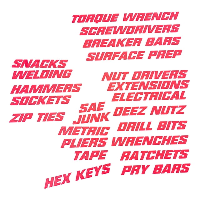 SDNall Tool Box Organization Magnetic Labels